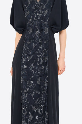 Seem flower lace dress (Black)