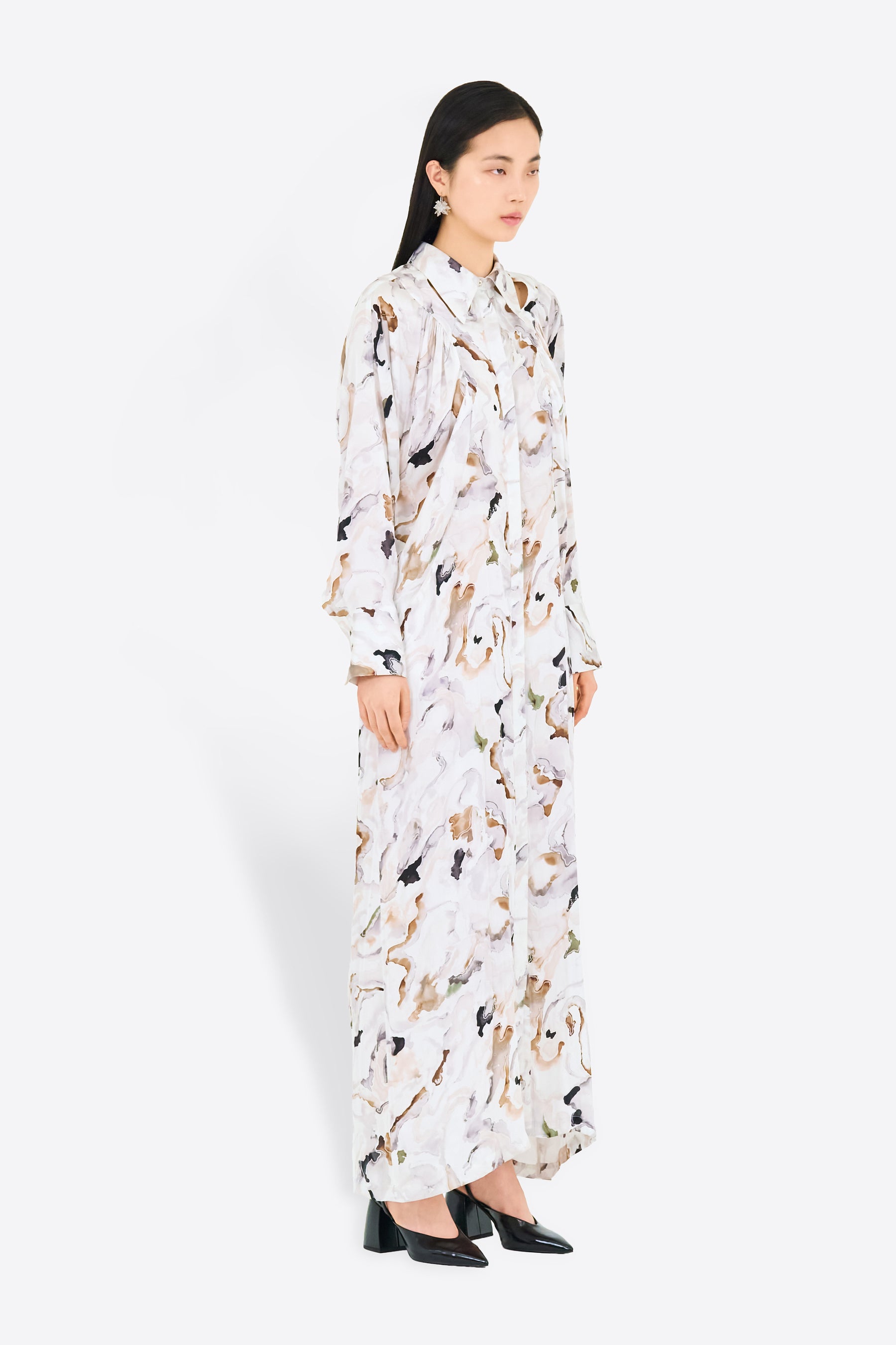 Dipsacus shirt dress (White)