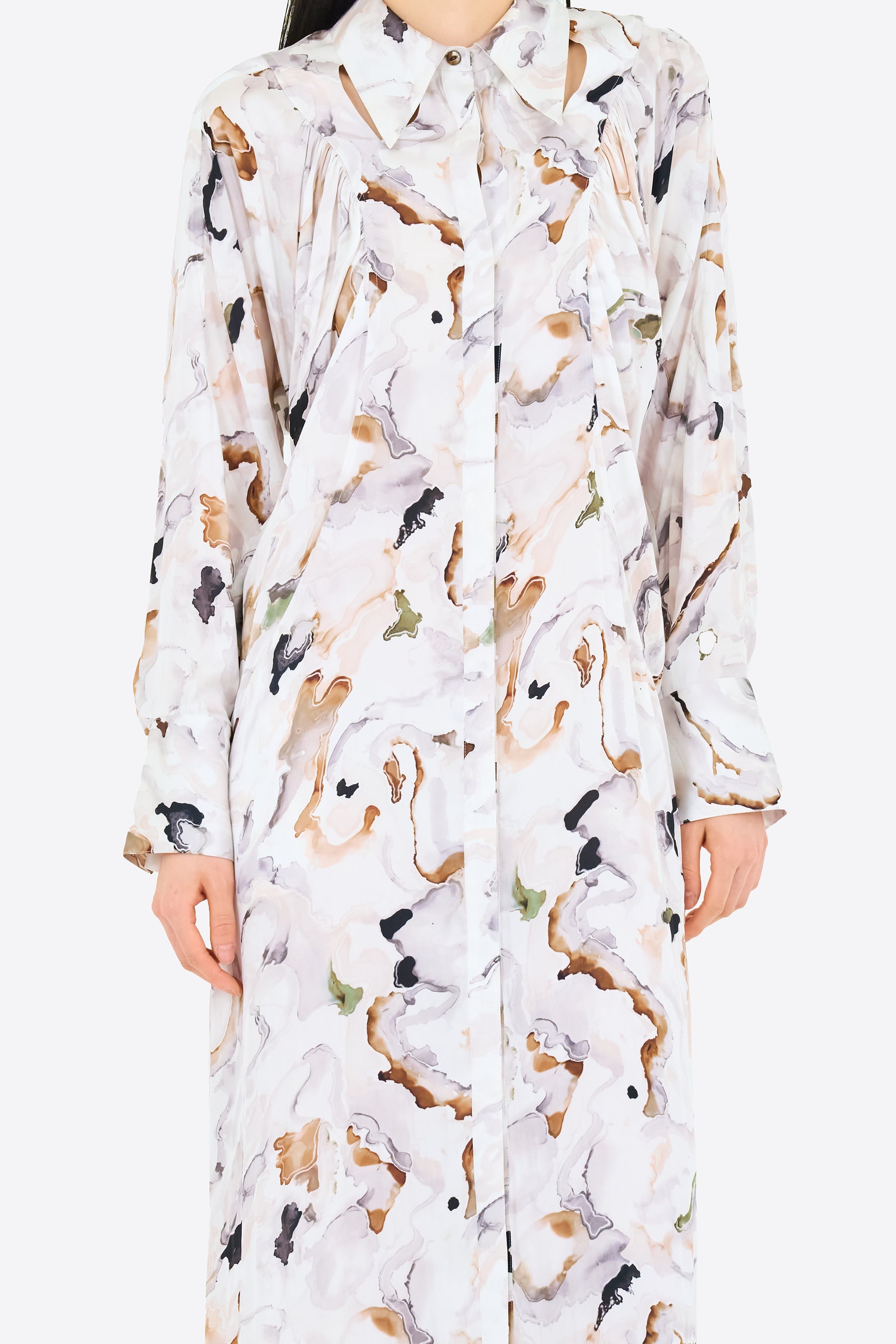 Dipsacus shirt dress (White)