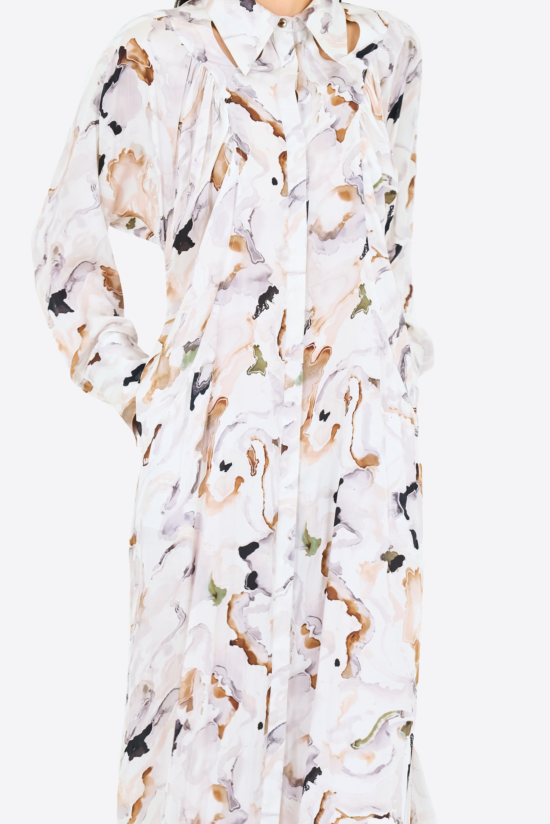 Dipsacus shirt dress (White)