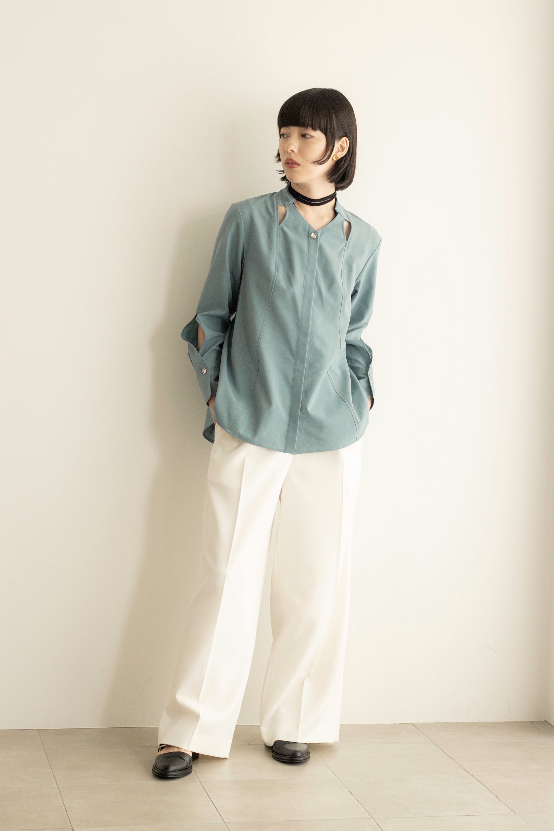 Cross cut shirt (Green)