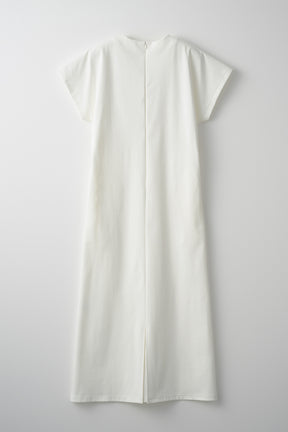 Framed embroidered jersey dress (White)