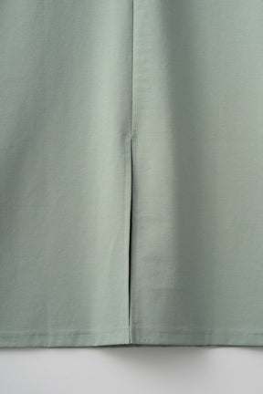 Framed embroidered jersey dress (Ash green)