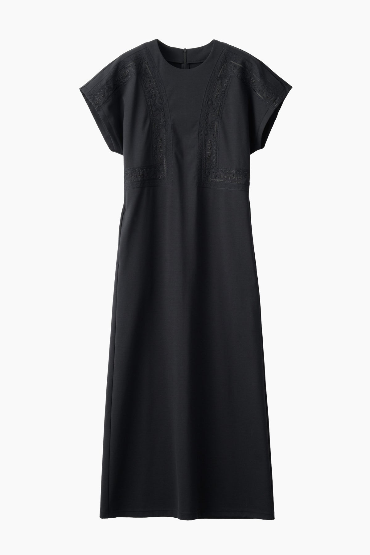Framed embroidered jersey dress (Black)