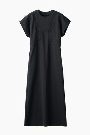 Framed embroidered jersey dress (Black)