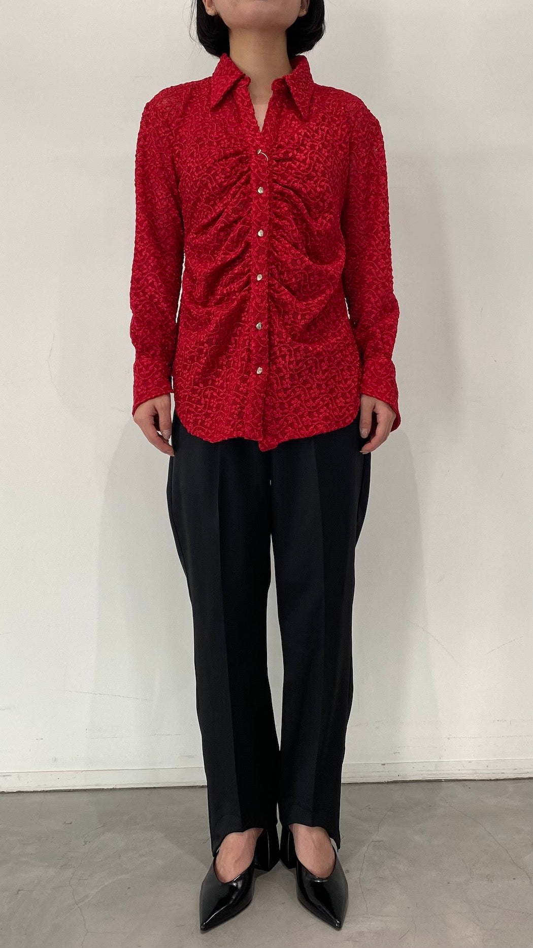 MURRAL Stretch lace shirt (Red)