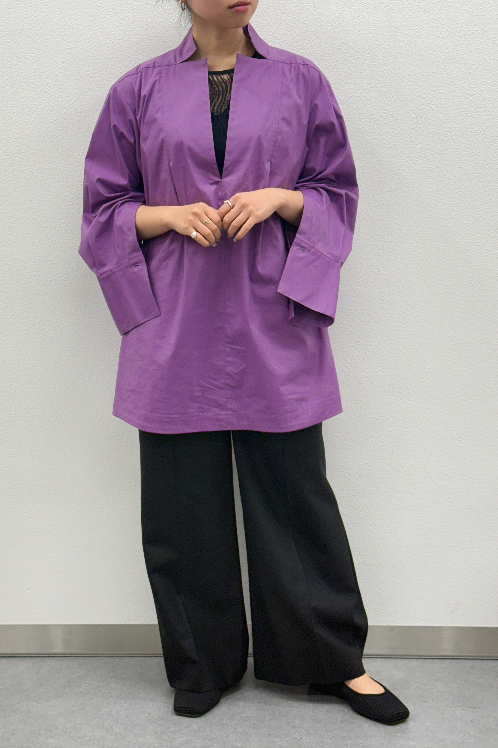 MURRAL Slit skipper shirt (Purple)