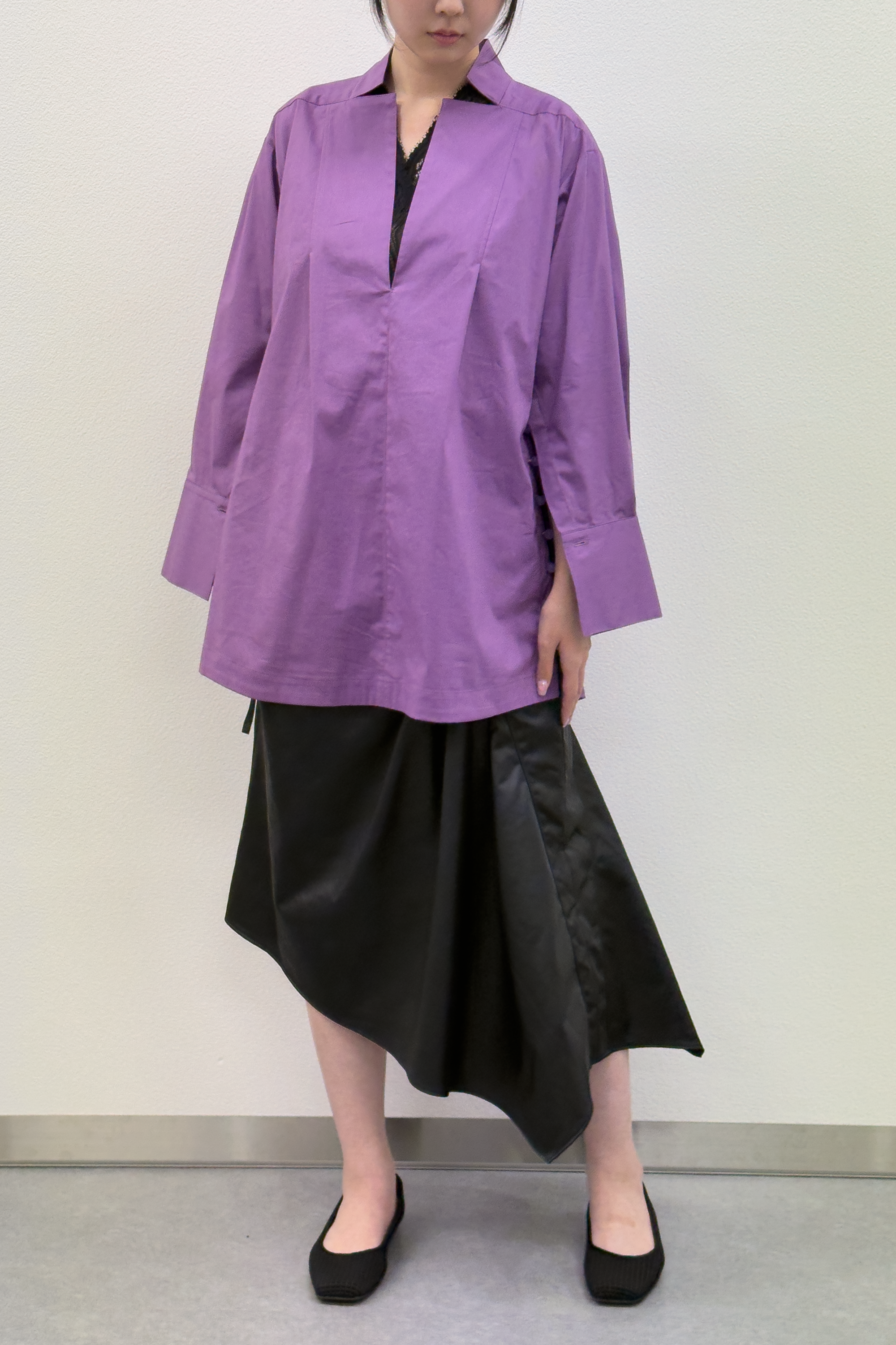 MURRAL Slit skipper shirt (Purple)