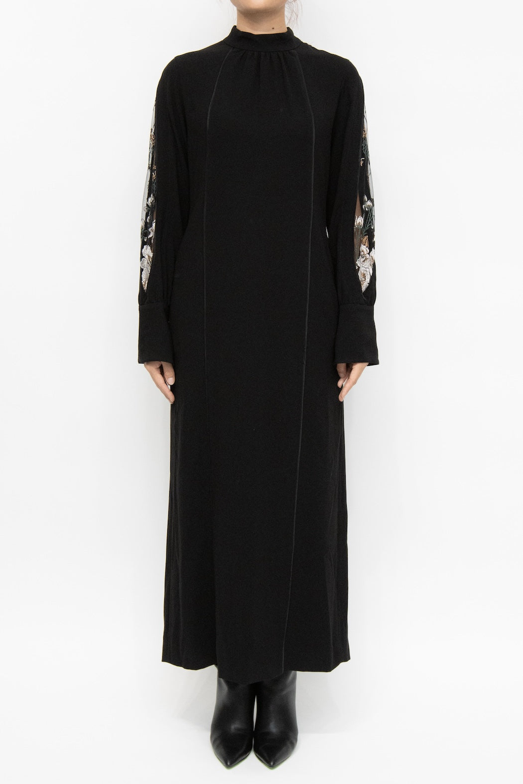 MURRAL Petal sleeve lace dress (Black)