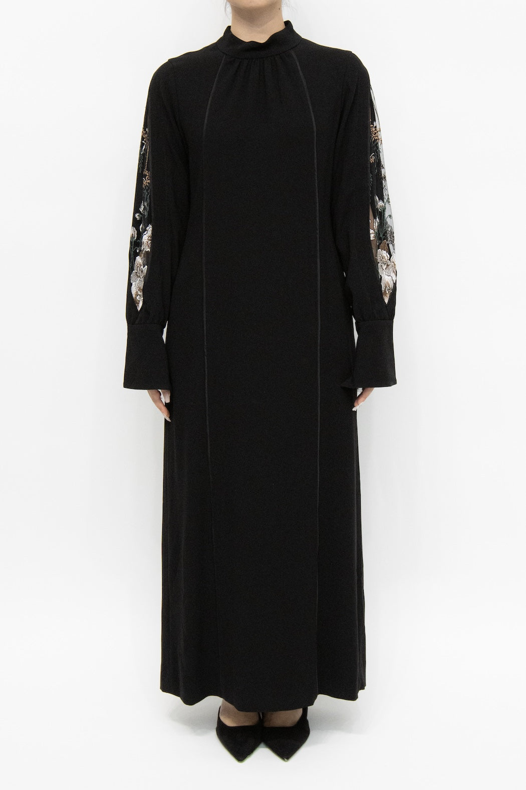 MURRAL Petal sleeve lace dress (Black)