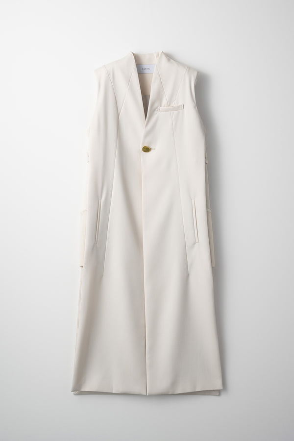MURRAL Monochrome long gilet (White)