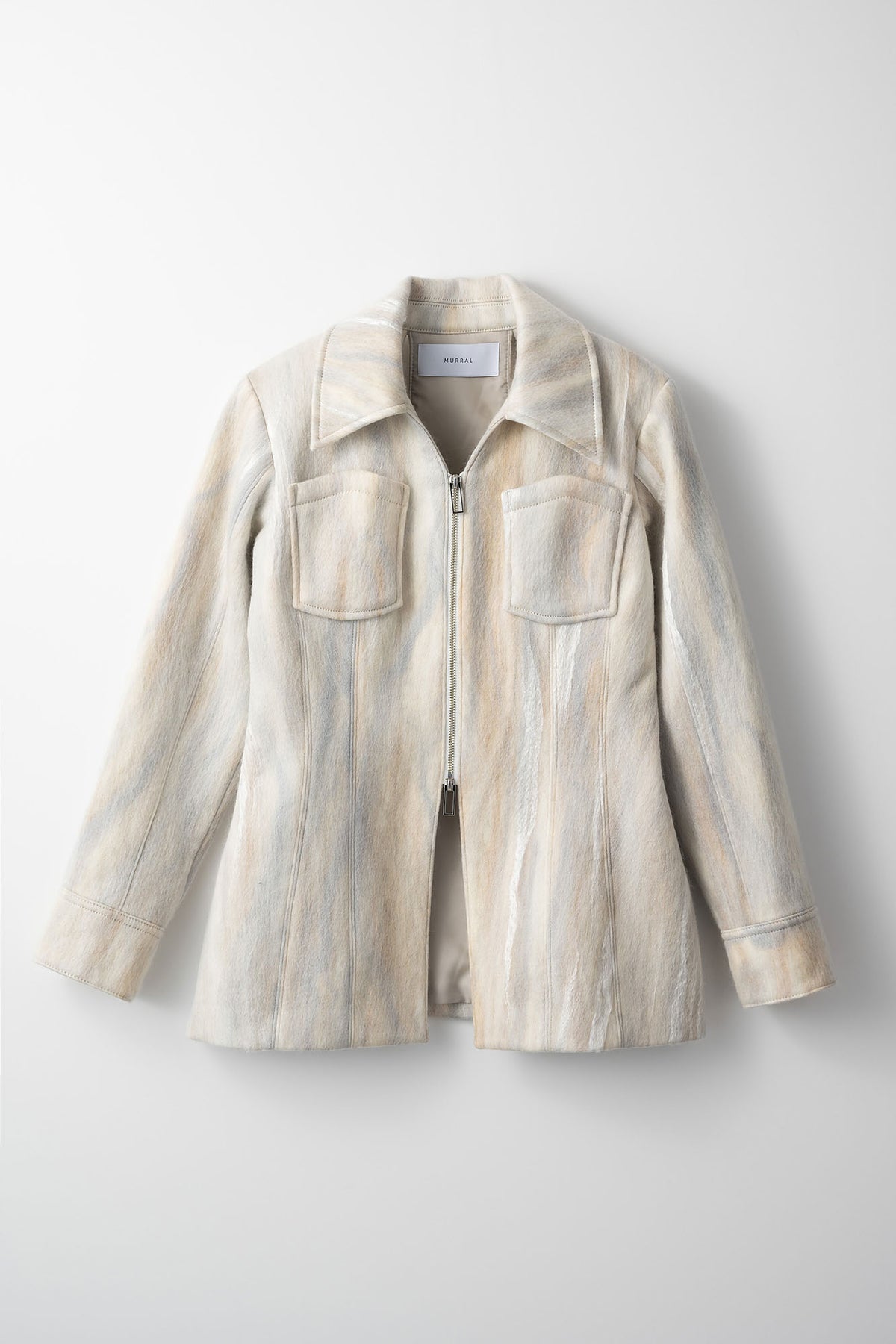 Snow cover needle punch jacket (White)