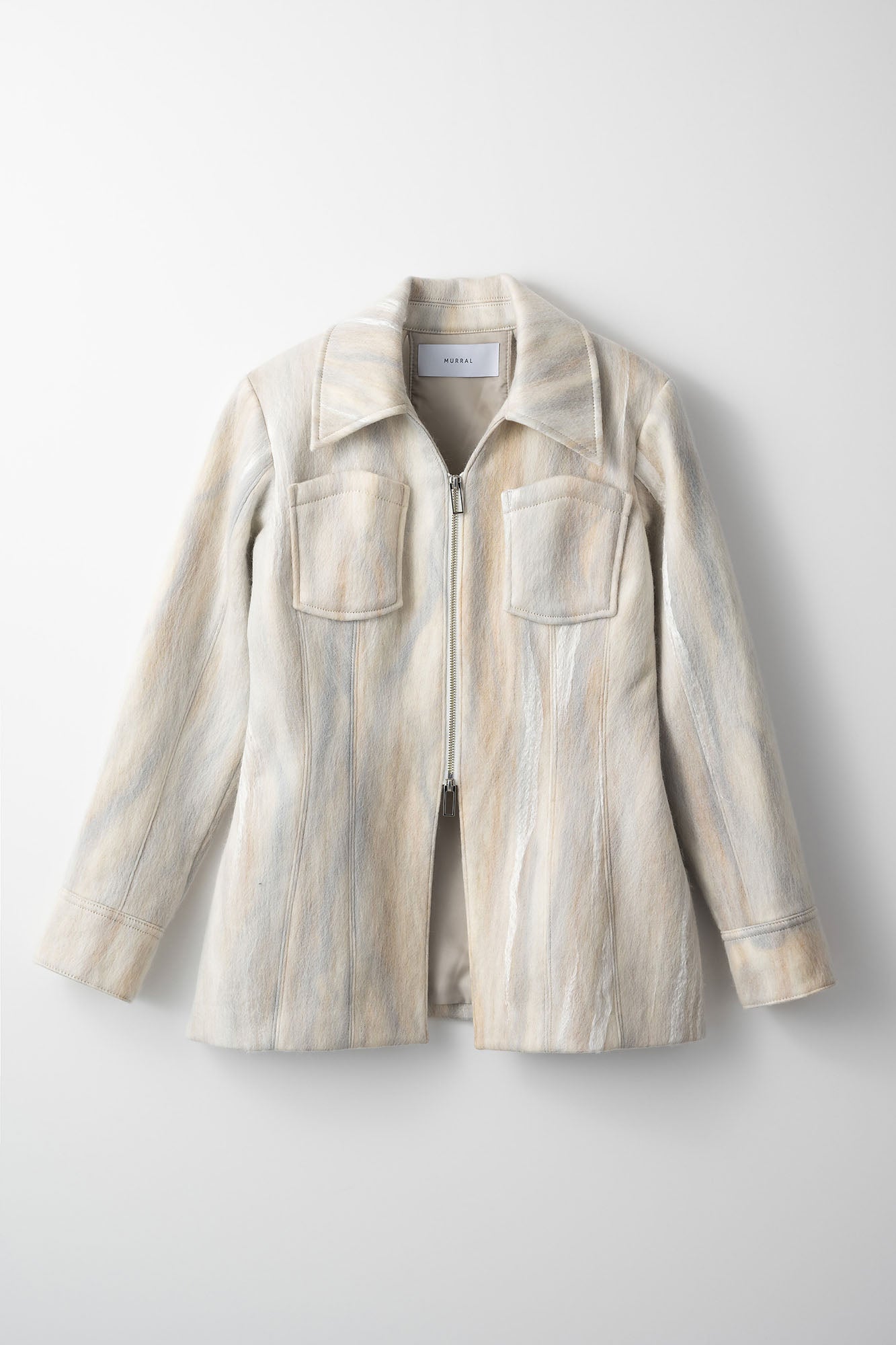 Snow cover needle punch jacket (White)