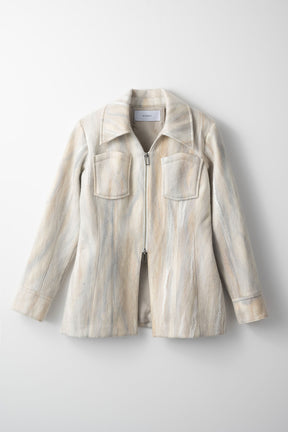 Snow cover needle punch jacket (White)