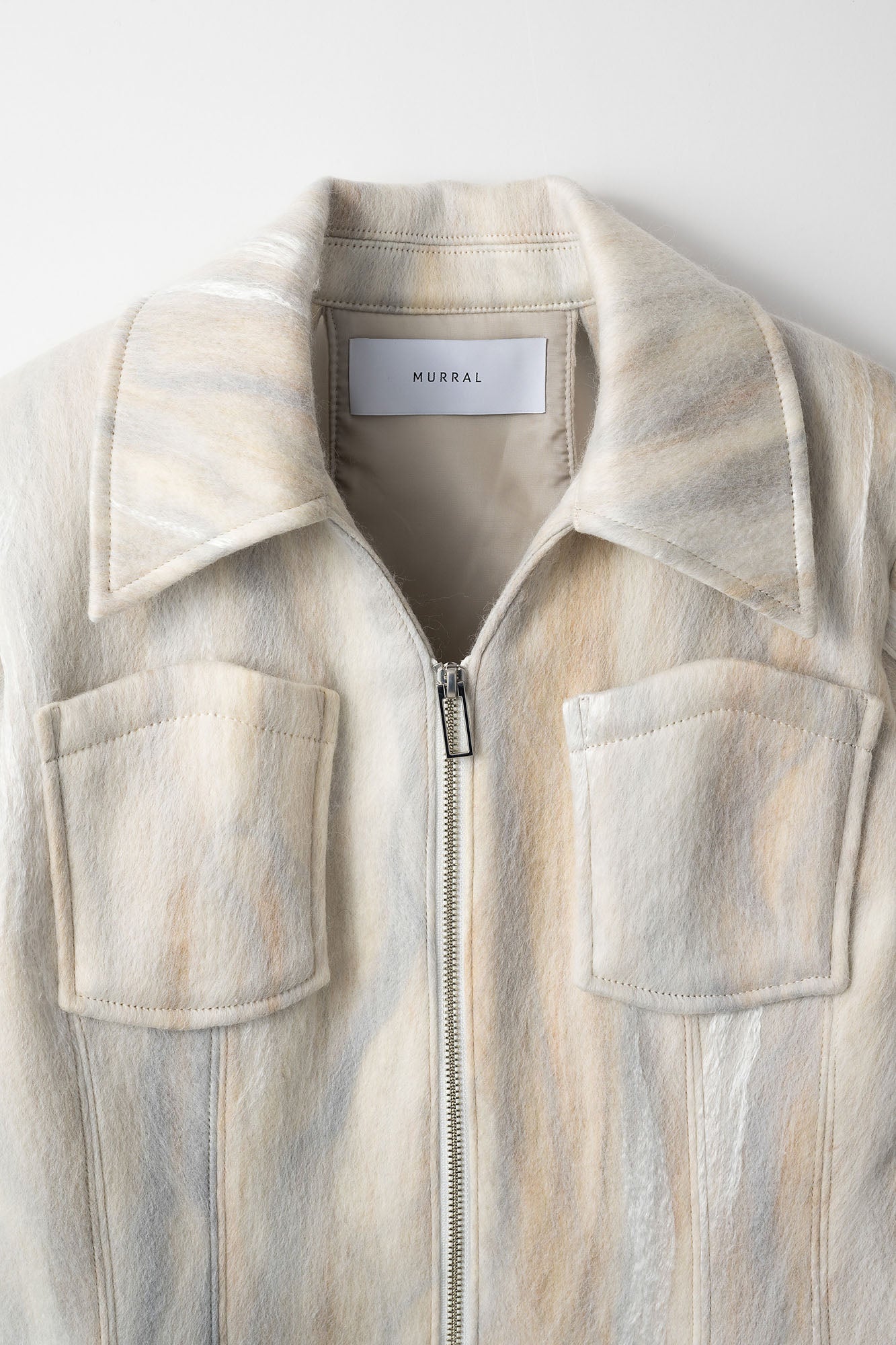 Snow cover needle punch jacket (White)