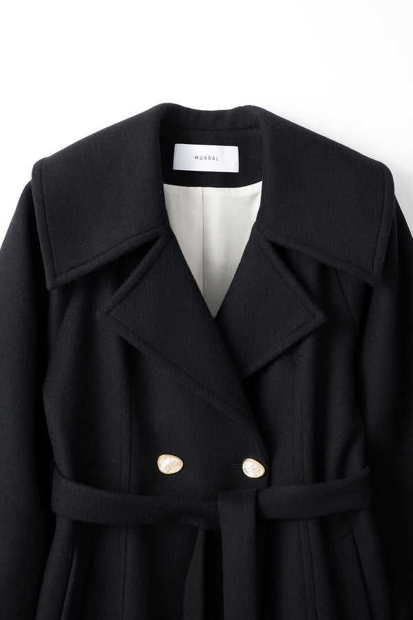MURRAL Curvy wool coat (Black)