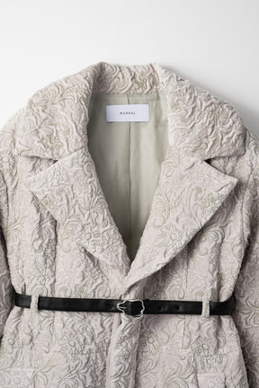 Ice flower embroidery coat (Ivory)