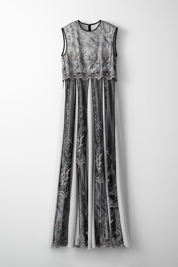 MURRAL Snow flower lace dress (Ice gray)