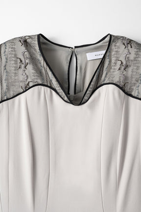 Petal lace dress (Ice gray)