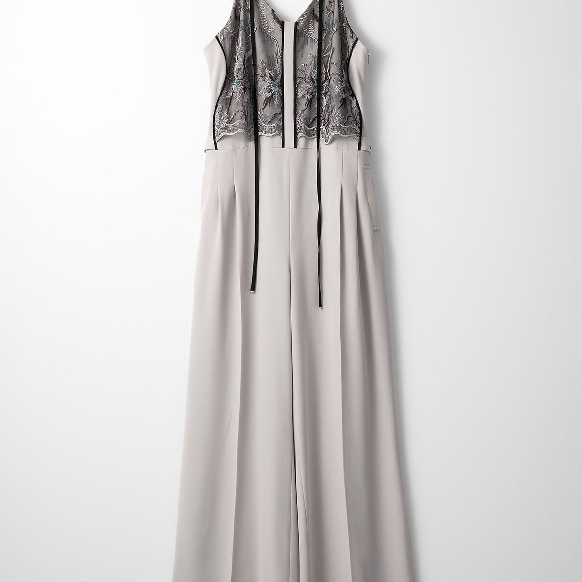 Petal lace overalls (Ice gray)