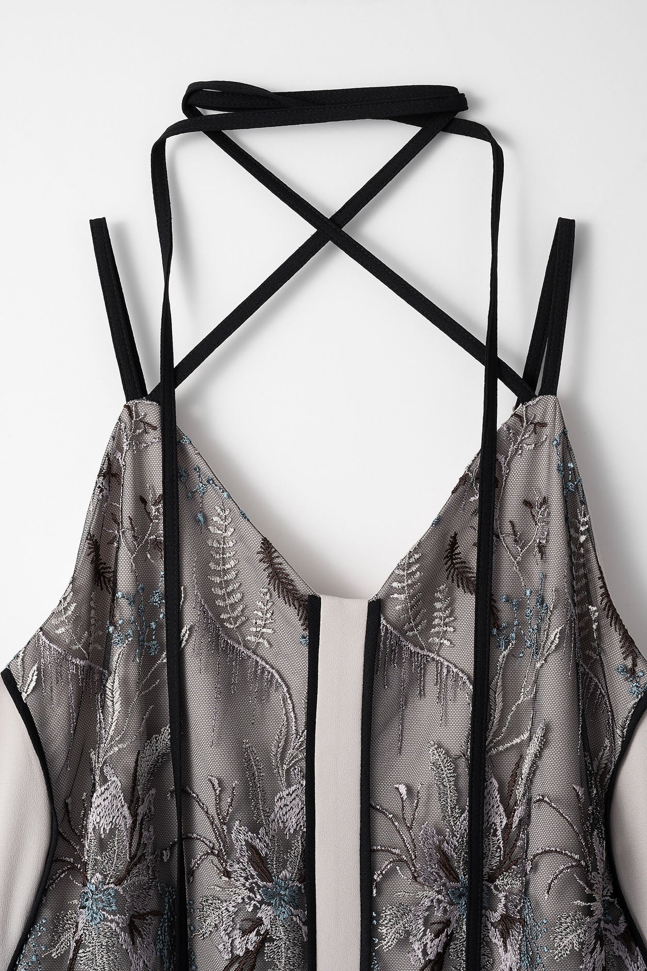 Petal lace overalls (Ice gray)