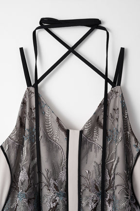 Petal lace overalls (Ice gray)