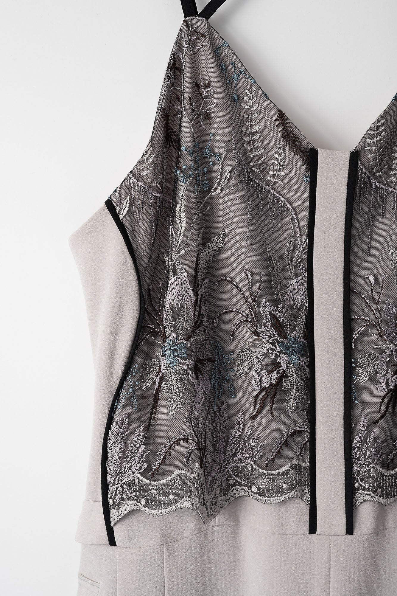 Petal lace overalls (Ice gray)