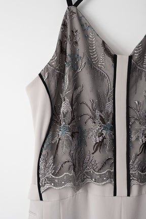 Petal lace overalls (Ice gray)