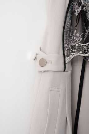 Petal lace overalls (Ice gray)