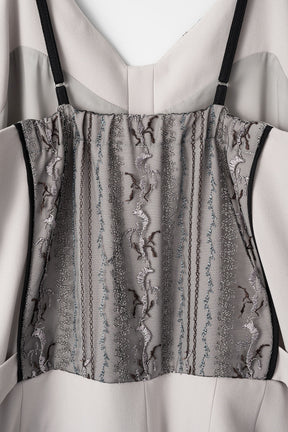 Petal lace overalls (Ice gray)