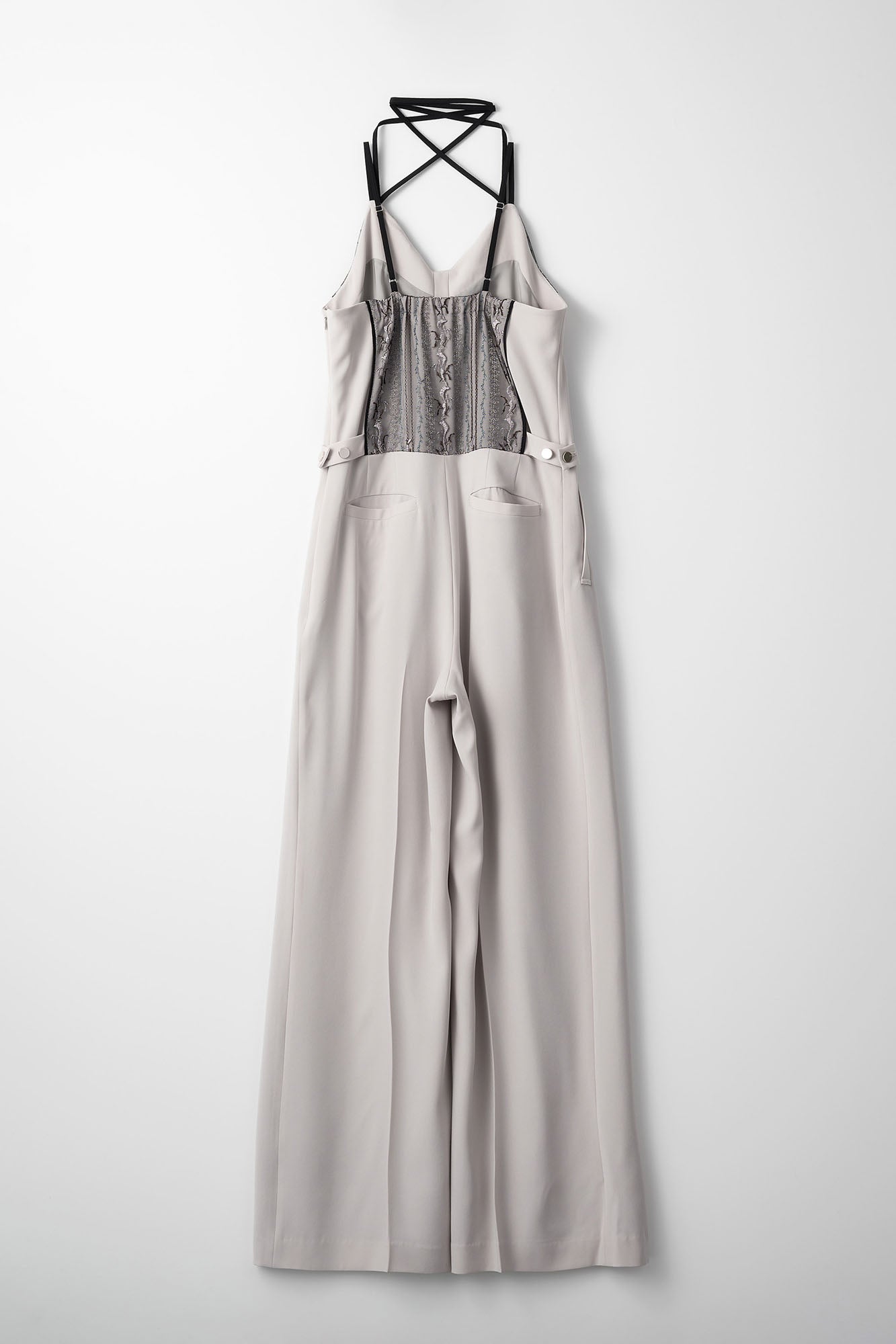 Petal lace overalls (Ice gray)