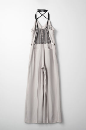 Petal lace overalls (Ice gray)