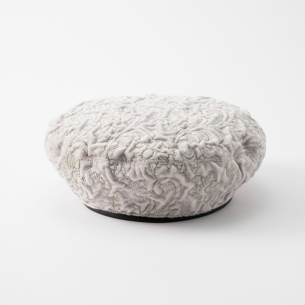 Ice flower embroidery beret (Ivory)