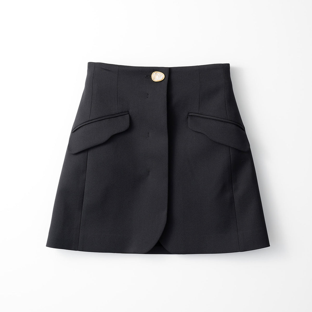 Monochrome wrapped skirt (Black)