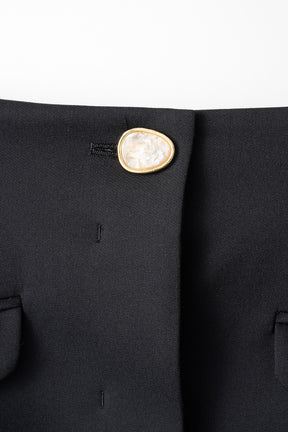 Monochrome wrapped skirt (Black)
