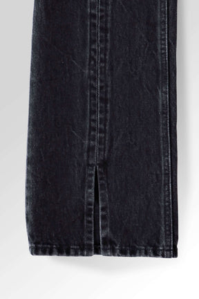 Tucked slit denim (Black)