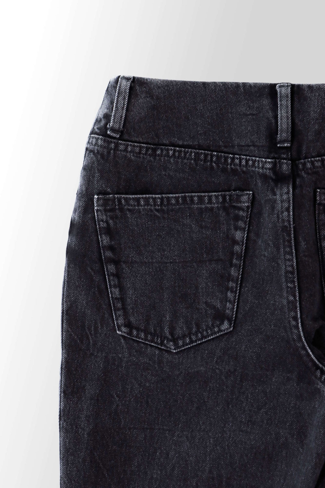 Tucked slit denim (Black)