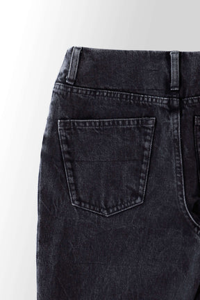 Tucked slit denim (Black)