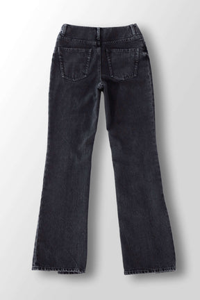 Tucked slit denim (Black)