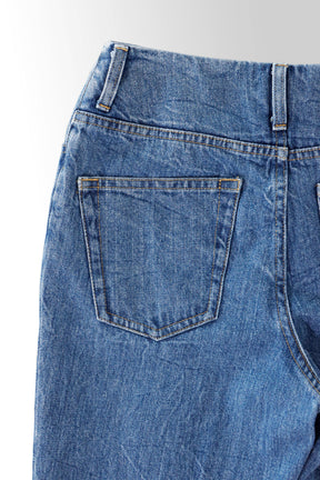 Tucked slit denim (Blue)