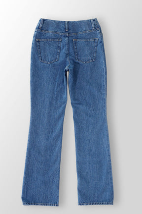 Tucked slit denim (Blue)