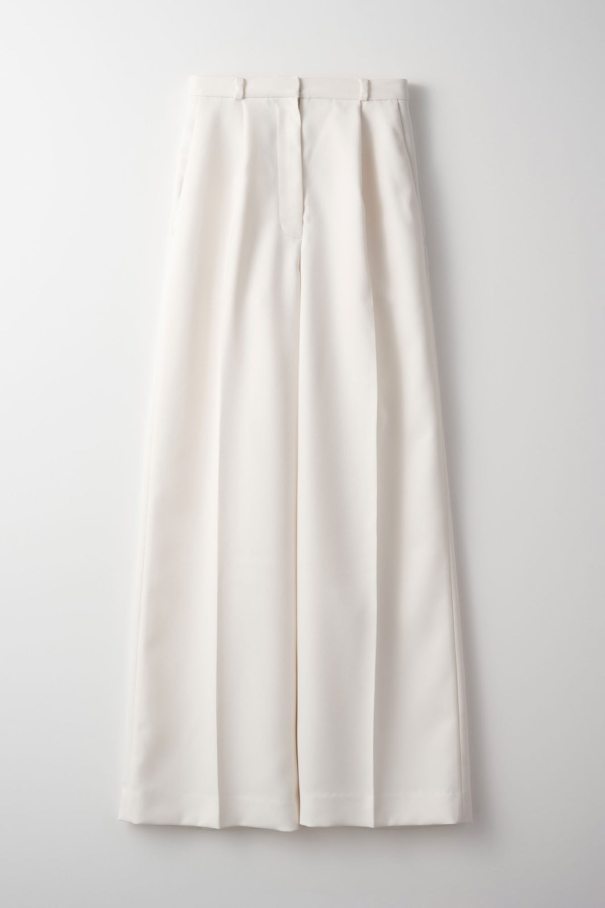 Plain wide slacks (White)