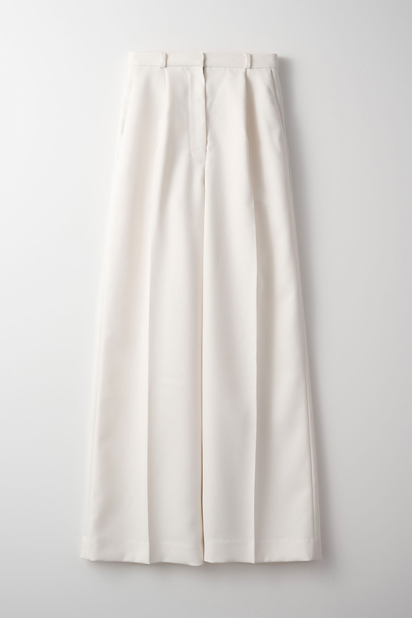 Plain wide slacks (White)