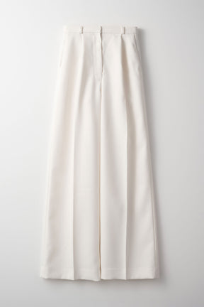 Plain wide slacks (White)