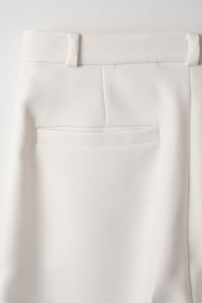 Plain wide slacks (White)