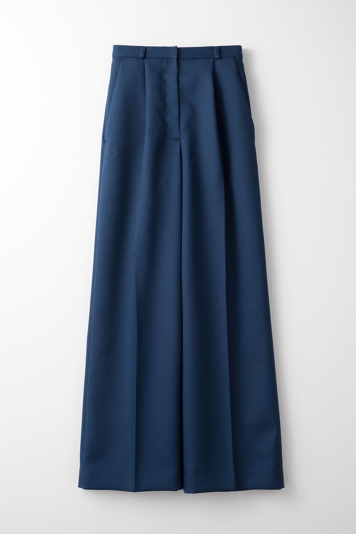 Plain wide slacks (Navy)