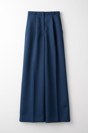Plain wide slacks (Navy)