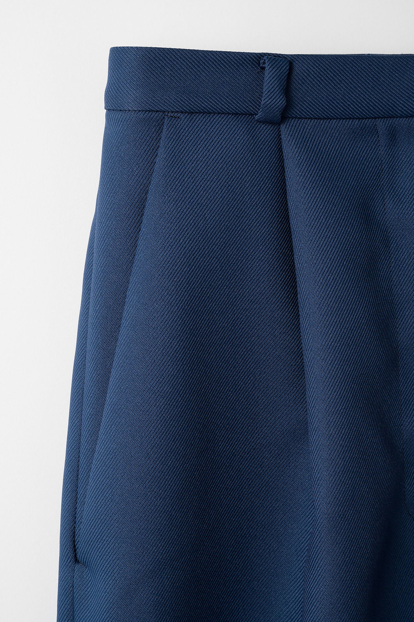 Plain wide slacks (Navy)