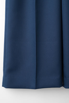 Plain wide slacks (Navy)