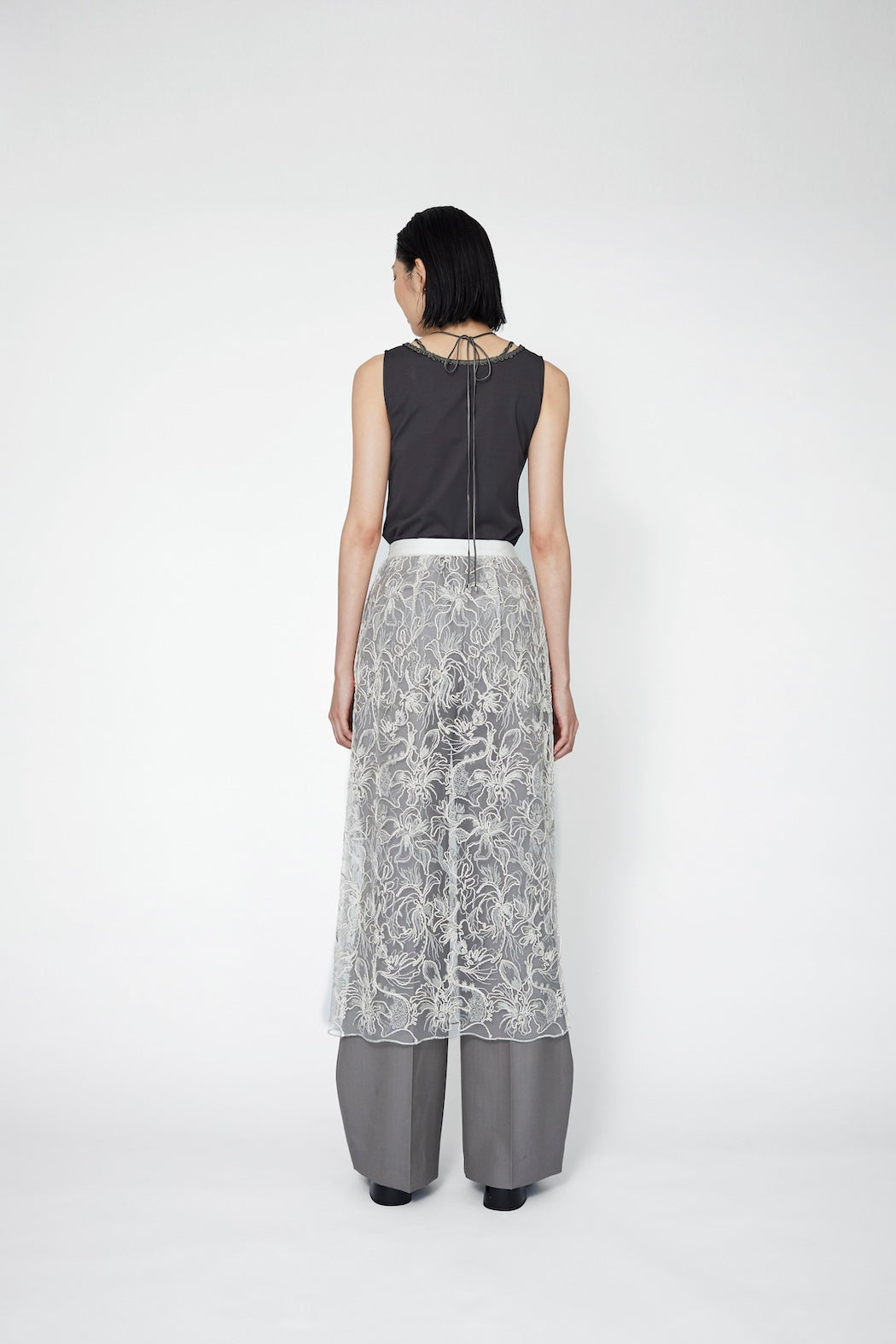 Seem flower lace skirt (Ivory)